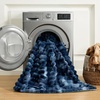 image:imageCozy Bliss Faux Fur Throw Blanket for Couch Cozy Warm Plush Striped Blanket for Sofa Bedroom Living Room 50  60 Inches Tiedye GreyTiedye Blue