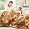 image:imageCozy Bliss Faux Fur Throw Blanket for Couch Cozy Warm Plush Striped Blanket for Sofa Bedroom Living Room 50  60 Inches Tiedye GreyTiedye Brown