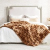 image:imageCozy Bliss Faux Fur Throw Blanket for Couch Cozy Warm Plush Striped Blanket for Sofa Bedroom Living Room 50  60 Inches Tiedye GreyTiedye Brown