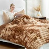 image:imageCozy Bliss Faux Fur Throw Blanket for Couch Cozy Warm Plush Striped Blanket for Sofa Bedroom Living Room 50  60 Inches Tiedye GreyTiedye Brown