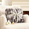 image:imageCozy Bliss Faux Fur Throw Blanket for Couch Cozy Warm Plush Striped Blanket for Sofa Bedroom Living Room 50  60 Inches Tiedye GreyTiedye Grey