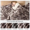 image:imageCozy Bliss Faux Fur Throw Blanket for Couch Cozy Warm Plush Striped Blanket for Sofa Bedroom Living Room 50  60 Inches Tiedye GreyTiedye Grey