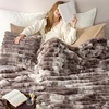 image:imageCozy Bliss Faux Fur Throw Blanket for Couch Cozy Warm Plush Striped Blanket for Sofa Bedroom Living Room 50  60 Inches Tiedye GreyTiedye Grey