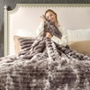image:imageCozy Bliss Faux Fur Throw Blanket for Couch Cozy Warm Plush Striped Blanket for Sofa Bedroom Living Room 50  60 Inches Tiedye GreyTiedye Grey