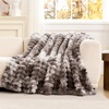 image:imageCozy Bliss Faux Fur Throw Blanket for Couch Cozy Warm Plush Striped Blanket for Sofa Bedroom Living Room 50  60 Inches Tiedye GreyTiedye Grey