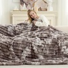 image:imageCozy Bliss Faux Fur Throw Blanket for Couch Cozy Warm Plush Striped Blanket for Sofa Bedroom Living Room 50  60 Inches Tiedye GreyTiedye Grey
