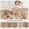 image:imageCozy Bliss Faux Fur Throw Blanket for Couch Cozy Warm Plush Striped Blanket for Sofa Bedroom Living Room 50  60 Inches Tiedye GreyTiedye Khaki