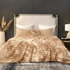 image:imageCozy Bliss Faux Fur Throw Blanket for Couch Cozy Warm Plush Striped Blanket for Sofa Bedroom Living Room 50  60 Inches Tiedye GreyTiedye Khaki