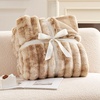 image:imageCozy Bliss Faux Fur Throw Blanket for Couch Cozy Warm Plush Striped Blanket for Sofa Bedroom Living Room 50  60 Inches Tiedye GreyTiedye Khaki