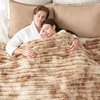 image:imageCozy Bliss Faux Fur Throw Blanket for Couch Cozy Warm Plush Striped Blanket for Sofa Bedroom Living Room 50  60 Inches Tiedye GreyTiedye Khaki