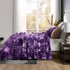 image:imageCozy Bliss Faux Fur Throw Blanket for Couch Cozy Warm Plush Striped Blanket for Sofa Bedroom Living Room 50  60 Inches Tiedye GreyTiedye Purple