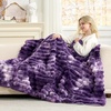 image:imageCozy Bliss Faux Fur Throw Blanket for Couch Cozy Warm Plush Striped Blanket for Sofa Bedroom Living Room 50  60 Inches Tiedye GreyTiedye Purple