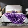 image:imageCozy Bliss Faux Fur Throw Blanket for Couch Cozy Warm Plush Striped Blanket for Sofa Bedroom Living Room 50  60 Inches Tiedye GreyTiedye Purple