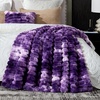 image:imageCozy Bliss Faux Fur Throw Blanket for Couch Cozy Warm Plush Striped Blanket for Sofa Bedroom Living Room 50  60 Inches Tiedye GreyTiedye Purple