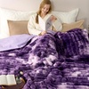 image:imageCozy Bliss Faux Fur Throw Blanket for Couch Cozy Warm Plush Striped Blanket for Sofa Bedroom Living Room 50  60 Inches Tiedye GreyTiedye Purple