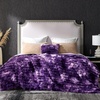image:imageCozy Bliss Faux Fur Throw Blanket for Couch Cozy Warm Plush Striped Blanket for Sofa Bedroom Living Room 50  60 Inches Tiedye GreyTiedye Purple