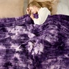 image:imageCozy Bliss Faux Fur Throw Blanket for Couch Cozy Warm Plush Striped Blanket for Sofa Bedroom Living Room 50  60 Inches Tiedye GreyTiedye Purple
