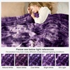 image:imageCozy Bliss Faux Fur Throw Blanket for Couch Cozy Warm Plush Striped Blanket for Sofa Bedroom Living Room 50  60 Inches Tiedye GreyTiedye Purple