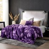 image:imageCozy Bliss Faux Fur Throw Blanket for Couch Cozy Warm Plush Striped Blanket for Sofa Bedroom Living Room 50  60 Inches Tiedye GreyTiedye Purple
