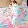 image:imageCozy Bliss Faux Fur Throw Blanket for Couch Cozy Warm Plush Striped Blanket for Sofa Bedroom Living Room 50  60 Inches Tiedye GreyTiedye Rainbow