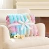 image:imageCozy Bliss Faux Fur Throw Blanket for Couch Cozy Warm Plush Striped Blanket for Sofa Bedroom Living Room 50  60 Inches Tiedye GreyTiedye Rainbow