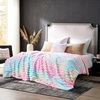 image:imageCozy Bliss Faux Fur Throw Blanket for Couch Cozy Warm Plush Striped Blanket for Sofa Bedroom Living Room 50  60 Inches Tiedye GreyTiedye Rainbow