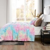 image:imageCozy Bliss Faux Fur Throw Blanket for Couch Cozy Warm Plush Striped Blanket for Sofa Bedroom Living Room 50  60 Inches Tiedye GreyTiedye Rainbow