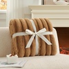 image:imageCozy Bliss Faux Fur Throw Blanket for Couch Cozy Warm Plush Striped Blanket for Sofa Bedroom Living Room 50  60 Inches Tiedye GreyToasty Brown
