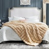 image:imageCozy Bliss Faux Fur Throw Blanket for Couch Fuzzy Soft Plush Thick Bubble Blanket for Sofa Bedroom Living Room 50  60 Inches BeigeBeige