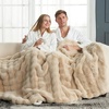 image:imageCozy Bliss Faux Fur Throw Blanket for Couch Fuzzy Soft Plush Thick Bubble Blanket for Sofa Bedroom Living Room 50  60 Inches BeigeBeige
