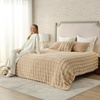 image:imageCozy Bliss Faux Fur Throw Blanket for Couch Fuzzy Soft Plush Thick Bubble Blanket for Sofa Bedroom Living Room 50  60 Inches BeigeBeige