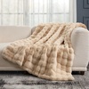 image:imageCozy Bliss Faux Fur Throw Blanket for Couch Fuzzy Soft Plush Thick Bubble Blanket for Sofa Bedroom Living Room 50  60 Inches BeigeBeige