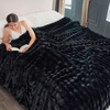 image:imageCozy Bliss Faux Fur Throw Blanket for Couch Fuzzy Soft Plush Thick Bubble Blanket for Sofa Bedroom Living Room 50  60 Inches BeigeBlack