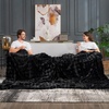 image:imageCozy Bliss Faux Fur Throw Blanket for Couch Fuzzy Soft Plush Thick Bubble Blanket for Sofa Bedroom Living Room 50  60 Inches BeigeBlack