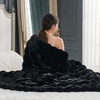 image:imageCozy Bliss Faux Fur Throw Blanket for Couch Fuzzy Soft Plush Thick Bubble Blanket for Sofa Bedroom Living Room 50  60 Inches BeigeBlack