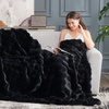 image:imageCozy Bliss Faux Fur Throw Blanket for Couch Fuzzy Soft Plush Thick Bubble Blanket for Sofa Bedroom Living Room 50  60 Inches BeigeBlack