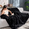 image:imageCozy Bliss Faux Fur Throw Blanket for Couch Fuzzy Soft Plush Thick Bubble Blanket for Sofa Bedroom Living Room 50  60 Inches BeigeBlack