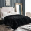image:imageCozy Bliss Faux Fur Throw Blanket for Couch Fuzzy Soft Plush Thick Bubble Blanket for Sofa Bedroom Living Room 50  60 Inches BeigeBlack