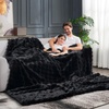 image:imageCozy Bliss Faux Fur Throw Blanket for Couch Fuzzy Soft Plush Thick Bubble Blanket for Sofa Bedroom Living Room 50  60 Inches BeigeBlack