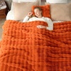 image:imageCozy Bliss Faux Fur Throw Blanket for Couch Fuzzy Soft Plush Thick Bubble Blanket for Sofa Bedroom Living Room 50  60 Inches BeigeBurnt Orange
