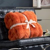 image:imageCozy Bliss Faux Fur Throw Blanket for Couch Fuzzy Soft Plush Thick Bubble Blanket for Sofa Bedroom Living Room 50  60 Inches BeigeBurnt Orange