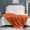 image:imageCozy Bliss Faux Fur Throw Blanket for Couch Fuzzy Soft Plush Thick Bubble Blanket for Sofa Bedroom Living Room 50  60 Inches BeigeBurnt Orange