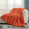 image:imageCozy Bliss Faux Fur Throw Blanket for Couch Fuzzy Soft Plush Thick Bubble Blanket for Sofa Bedroom Living Room 50  60 Inches BeigeBurnt Orange