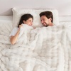 image:imageCozy Bliss Faux Fur Throw Blanket for Couch Fuzzy Soft Plush Thick Bubble Blanket for Sofa Bedroom Living Room 50  60 Inches BeigeCream White