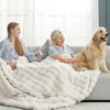 image:imageCozy Bliss Faux Fur Throw Blanket for Couch Fuzzy Soft Plush Thick Bubble Blanket for Sofa Bedroom Living Room 50  60 Inches BeigeCream White