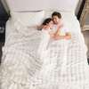 image:imageCozy Bliss Faux Fur Throw Blanket for Couch Fuzzy Soft Plush Thick Bubble Blanket for Sofa Bedroom Living Room 50  60 Inches BeigeCream White