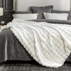 image:imageCozy Bliss Faux Fur Throw Blanket for Couch Fuzzy Soft Plush Thick Bubble Blanket for Sofa Bedroom Living Room 50  60 Inches BeigeCream White