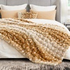 image:imageCozy Bliss Faux Fur Throw Blanket for Couch Fuzzy Soft Plush Thick Bubble Blanket for Sofa Bedroom Living Room 50  60 Inches BeigeDeer