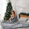 image:imageCozy Bliss Faux Fur Throw Blanket for Couch Fuzzy Soft Plush Thick Bubble Blanket for Sofa Bedroom Living Room 50  60 Inches BeigeGrey