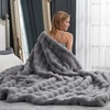 image:imageCozy Bliss Faux Fur Throw Blanket for Couch Fuzzy Soft Plush Thick Bubble Blanket for Sofa Bedroom Living Room 50  60 Inches BeigeGrey